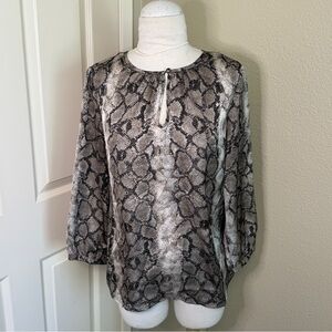The Limited silky snakeskin print ¾ sleeve blouse S